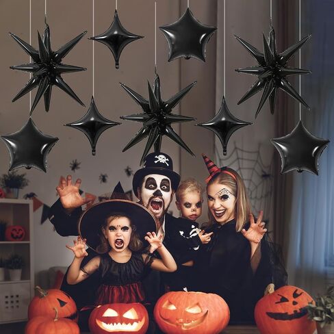 Star Balloons, 22in Red Black and Silver Explosion Star Balloons Foil 10in 4-Pointed & Pentagram Balloon for Graduation New Year Wedding Birthday Party Decorations in Kuwait
