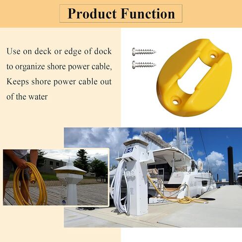 10 Pcs Electrical Marine Shore Power Cable Clips, Cord Holder Designed to Hold A Standard 30 Amp/10 Gauge Marine Power Cord in, Use on Deck or Edge of Dock to Organize Shore Power Cable, Yellow in Saudi Arabia