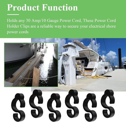 10 Pcs Electrical Marine Shore Power Cable Clips, Cord Holder Designed to Hold A Standard 30 Amp/10 Gauge Marine Power Cord in, Use on Deck or Edge of Dock to Organize Shore Power Cable, Yellow in Saudi Arabia