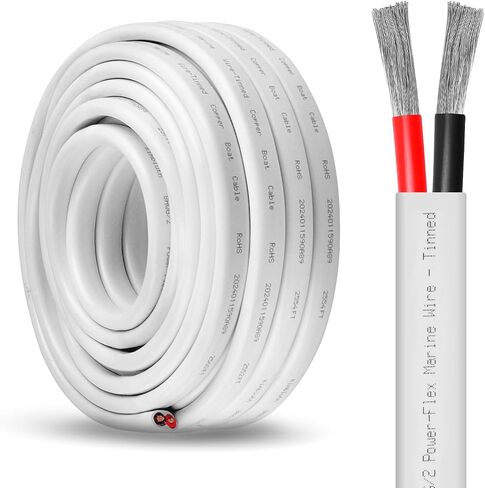 18 Gauge Electrical Wire 600V PVC Jacket ، 18/2 سلك نحاسي لبطارية السيارات البحرية (18 Gauge 200ft) in Kuwait