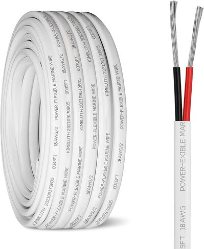 18 Gauge Electrical Wire 600V PVC Jacket ، 18/2 سلك نحاسي لبطارية السيارات البحرية (18 Gauge 200ft) in Kuwait