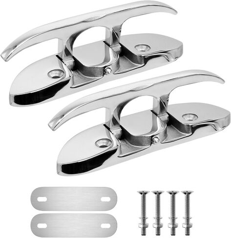Boat Cleat,Flip-Up Folding Dock Cleat Marine Grade 316 Stainless Steel, Flush Mount Boat Yacht Deck Cleat Ideal for Docking Mooring w/Fasteners in Kuwait