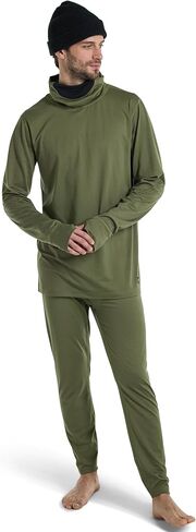 Burton Men's Midweight Base Layer Long Neck Shirt, True Black, S in Saudi Arabia