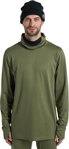 Burton Men's Midweight Base Layer Long Neck Shirt, True Black, S in Saudi Arabia