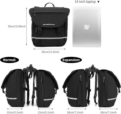 Bike Bag Accessories Panniers for Bicycle Rear Rack Bag 36L Waterproof Mountain Electric Bike Saddle Bag for Cycling Traveling Commuting Green in Kuwait