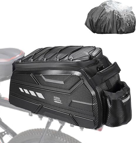 Kemimoto Bike Bag 11L Eva Hard Shell ، حقيبة رف خلفية Ebike ترقية مع غطاء مقاوم للماء ، جذع دراجة مع حزام كتف للسفر للركاب في الهواء الطلق in Kuwait