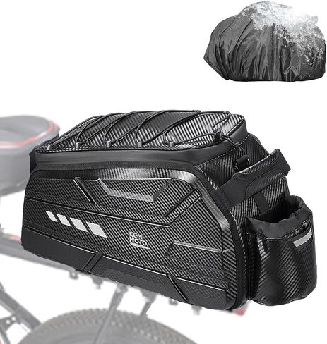 Kemimoto Bike Bag 11L Eva Hard Shell ، حقيبة رف خلفية Ebike ترقية مع غطاء مقاوم للماء ، جذع دراجة مع حزام كتف للسفر للركاب في الهواء الطلق in Kuwait