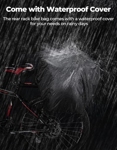 Kemimoto Bike Bag 11L Eva Hard Shell ، حقيبة رف خلفية Ebike ترقية مع غطاء مقاوم للماء ، جذع دراجة مع حزام كتف للسفر للركاب في الهواء الطلق in Kuwait