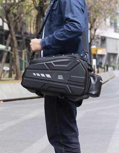 Kemimoto Bike Bag 11L Eva Hard Shell ، حقيبة رف خلفية Ebike ترقية مع غطاء مقاوم للماء ، جذع دراجة مع حزام كتف للسفر للركاب في الهواء الطلق in Kuwait