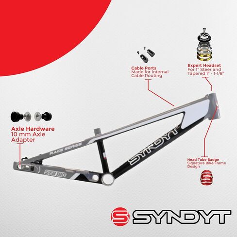 190 Junior XL BMX Racing Bike Frame - 19 "Top Tube ، 6061 -T6 Aluminium (2.86 lbs) ، Tapered 38/42 Head Tube ، Standard Euro BB ، 10/15 mm hubs ، 140 mm discons ، chaners anteness - chaincle frame in Kuwait