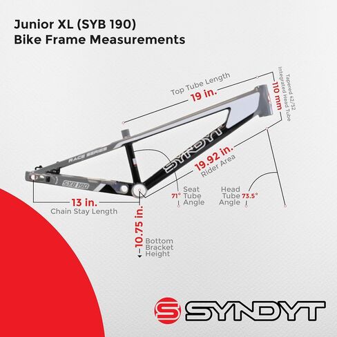 190 Junior XL BMX Racing Bike Frame - 19 "Top Tube ، 6061 -T6 Aluminium (2.86 lbs) ، Tapered 38/42 Head Tube ، Standard Euro BB ، 10/15 mm hubs ، 140 mm discons ، chaners anteness - chaincle frame in Kuwait