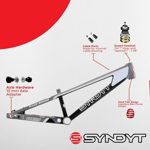 175 Mini BMX Racing Bike Frame – 17.5" Top Tube, 6061-T6 Aluminum (2.70 lbs), Tapered 38/42 Head Tube, Standard Euro BB, 10/15 mm Hubs, 140mm Disc Brake, Chain Tensioners – Bicycle Frame in Kuwait
