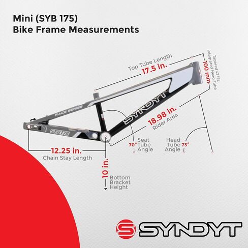 175 Mini BMX Racing Bike Frame – 17.5" Top Tube, 6061-T6 Aluminum (2.70 lbs), Tapered 38/42 Head Tube, Standard Euro BB, 10/15 mm Hubs, 140mm Disc Brake, Chain Tensioners – Bicycle Frame in Kuwait