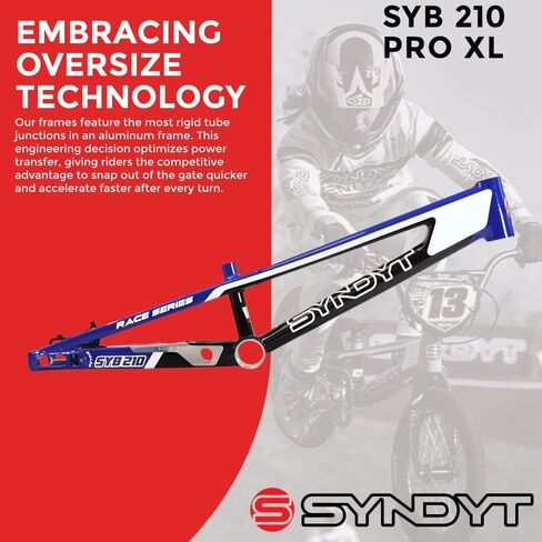 210 Pro XL BMX Racing Bike Frame-21 "Top Tube ، 6061-T6 Aluminium (4.05 رطل) ، مدبب 42/52 أنبوب الرأس ، B52 Tech BB ، 10/15/20mm محاور ، فرامل القرص 140 ملم ، توتر سلسلة-إطار للدراجات. in Kuwait