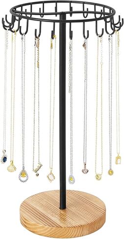 Mkono Necklace Holder Metal Jewelry Display Stand Necklace Organizer with 22 Hooks for Storage and Hanging Bracelet Keychain Home Room Deocr for Women,Gold in Saudi Arabia