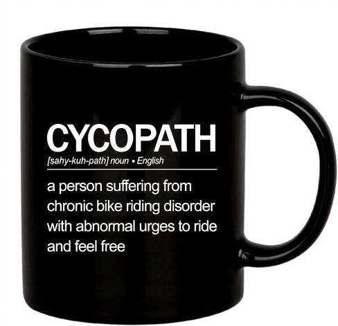 Cycopath Definition Mug Bikers Gift Biker Dad Mom Brother Sister Girlfriend Boyfriend Cyclist Gifts For Men Women Cycling 11 oz Black in Kuwait