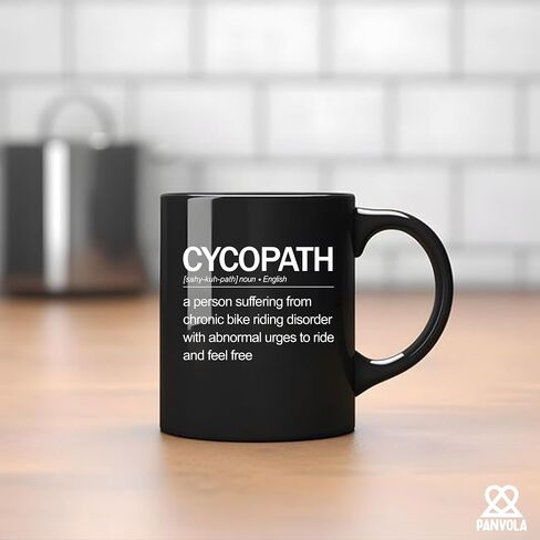 Cycopath Definition Mug Bikers Gift Biker Dad Mom Brother Sister Girlfriend Boyfriend Cyclist Gifts For Men Women Cycling 11 oz Black in Kuwait