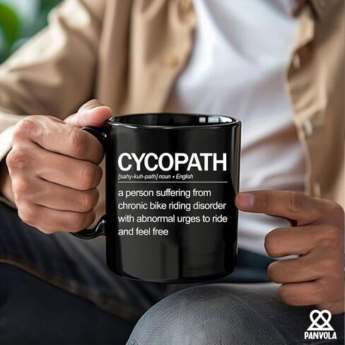 Cycopath Definition Mug Bikers Gift Biker Dad Mom Brother Sister Girlfriend Boyfriend Cyclist Gifts For Men Women Cycling 11 oz Black in Kuwait