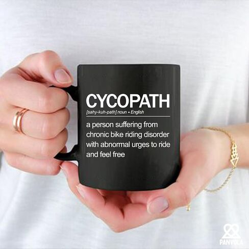 Cycopath Definition Mug Bikers Gift Biker Dad Mom Brother Sister Girlfriend Boyfriend Cyclist Gifts For Men Women Cycling 11 oz Black in Kuwait