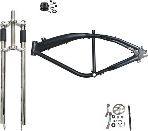 CDHPOWER Bicycle Gas Frame 3.4L Felt Faker Black with 26" Triple Tree Non Suspension Fork, Headset, 36T Wide Crank Kit in Saudi Arabia