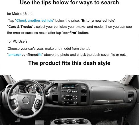 Dash Cover for GMC Sierra/Chevy Silverado 1500 2014-2018(Dark Gray) Y32 in Saudi Arabia