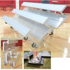 3 Row Preferred Tip-N-Roll Bleacher, 15-Feet in Kuwait
