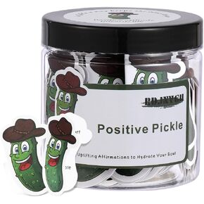 60 Positive Pickle Cards Jar, Non-repetitive Positive Affirmation Cards for Women, Emotional Support Pickle, Dad Gifts, Inspirational Gifts for Women, Mom, Dad and Teens(Orange) in Kuwait