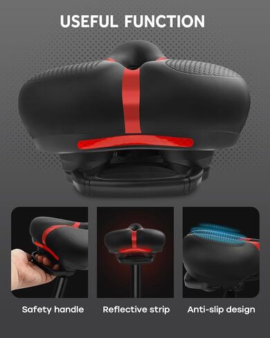 Bicycle Seat Replacement, Bike Seat for Men and Women, Comfort Wide Bike Saddle Memory Foam Padded Soft Bike Seat Cushion Compatible with Peloton, Mountain, City Bikes, Indoor Exercise Bikes in Saudi Arabia