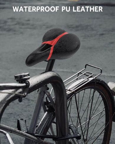 Bicycle Seat Replacement, Bike Seat for Men and Women, Comfort Wide Bike Saddle Memory Foam Padded Soft Bike Seat Cushion Compatible with Peloton, Mountain, City Bikes, Indoor Exercise Bikes in Saudi Arabia
