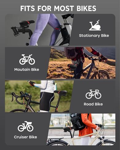 Bicycle Seat Replacement, Bike Seat for Men and Women, Comfort Wide Bike Saddle Memory Foam Padded Soft Bike Seat Cushion Compatible with Peloton, Mountain, City Bikes, Indoor Exercise Bikes in Saudi Arabia