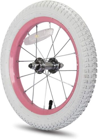 JOYSTAR 12 14 16 18 20 Inch Kids Bike Front Wheels Replacement Bicycle Wheels with 12-20 Inch Solid Air Rubber Tire & Inner Tube Don't Fit Huffy Bike Black & White Pink in Kuwait
