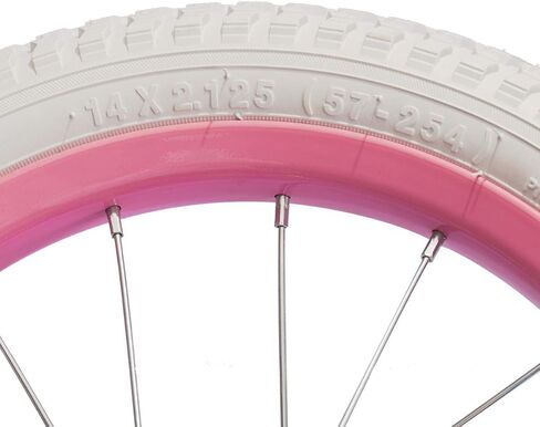 JOYSTAR 12 14 16 18 20 Inch Kids Bike Front Wheels Replacement Bicycle Wheels with 12-20 Inch Solid Air Rubber Tire & Inner Tube Don't Fit Huffy Bike Black & White Pink in Kuwait