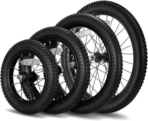 JOYSTAR 12 14 16 18 20 Inch Kids Bike Front Wheels Replacement Bicycle Wheels with 12-20 Inch Solid Air Rubber Tire & Inner Tube Don't Fit Huffy Bike Black & White Pink in Kuwait