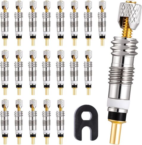 20PCS Professional Brass Presta Valve Core & STEM - صمامات صمام مقاومة للتسرب عالمي لإطارات الدراجة على الطريق/MTB بدون أنبوب (قياسي) in Kuwait