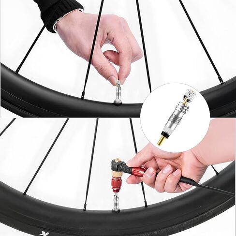 20PCS Professional Brass Presta Valve Core & STEM - صمامات صمام مقاومة للتسرب عالمي لإطارات الدراجة على الطريق/MTB بدون أنبوب (قياسي) in Kuwait