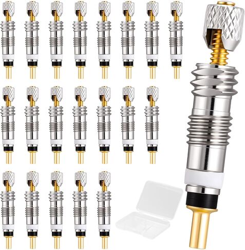 20PCS Professional Brass Presta Valve Core & STEM - صمامات صمام مقاومة للتسرب عالمي لإطارات الدراجة على الطريق/MTB بدون أنبوب (قياسي) in Kuwait