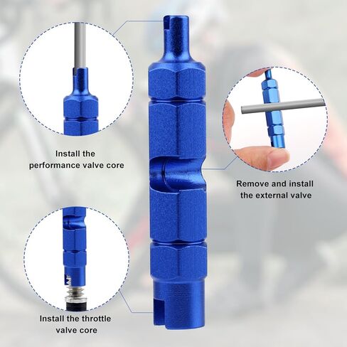Presta Valve Core Repair Kit, Including 10 Valve Core 10 Cover Brass Screws Plastic Buckle & Installation Tools for Tubeless Road MTB Bike Tires in Saudi Arabia