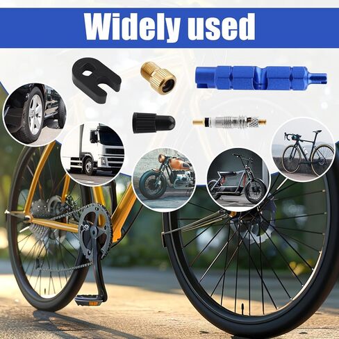 Presta Valve Core Repair Kit, Including 10 Valve Core 10 Cover Brass Screws Plastic Buckle & Installation Tools for Tubeless Road MTB Bike Tires in Saudi Arabia