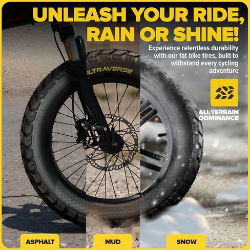 Ultraverse 20x4 e-Pike Fat Tyre-إطارات قوية وعالية الأداء 20inch الدهون لـ MTB و Ebikes ، فقي متين للاتجاهات ، كثافة متفوقة لمغامرات الشارع والطريق 2 in Kuwait