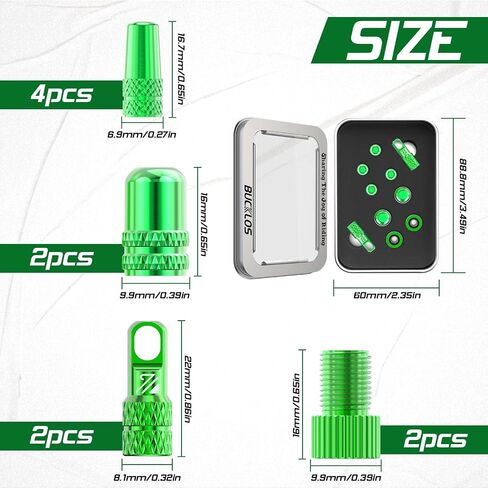 BUCKLOS Bike Tire Valve Stem Cap Set, Presta Valve and Schrader Valve Caps, Valve Cap with Valve Core Removing Function, Presta Valve Adapter, 10Pcs Fit Mountain Bike, Road Bikes in Saudi Arabia
