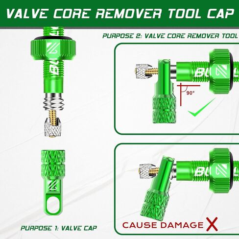 BUCKLOS Bike Tire Valve Stem Cap Set, Presta Valve and Schrader Valve Caps, Valve Cap with Valve Core Removing Function, Presta Valve Adapter, 10Pcs Fit Mountain Bike, Road Bikes in Saudi Arabia