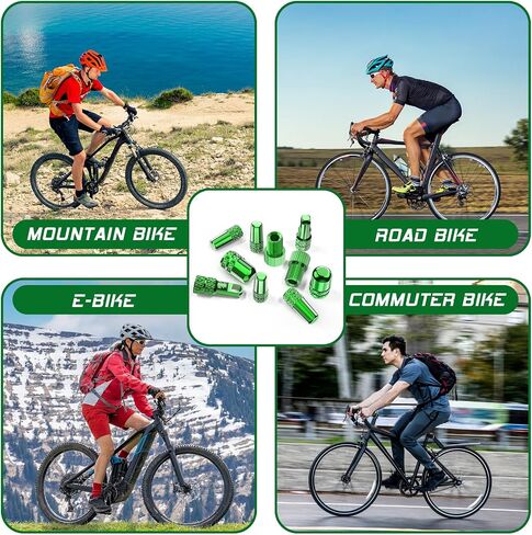 BUCKLOS Bike Tire Valve Stem Cap Set, Presta Valve and Schrader Valve Caps, Valve Cap with Valve Core Removing Function, Presta Valve Adapter, 10Pcs Fit Mountain Bike, Road Bikes in Saudi Arabia
