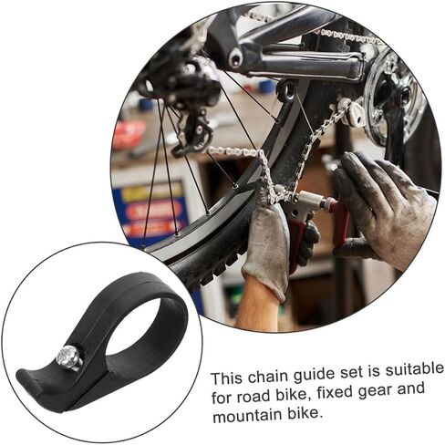 Amosfun 2pcs Chain Deflector and Drop Catcher Black Plastic Chain Guide for Mountain and Folding for Enhanced Cycling Performance in Saudi Arabia