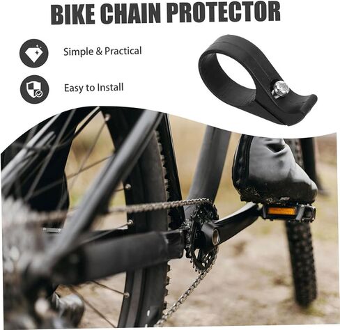 Amosfun 2pcs Chain Deflector and Drop Catcher Black Plastic Chain Guide for Mountain and Folding for Enhanced Cycling Performance in Saudi Arabia