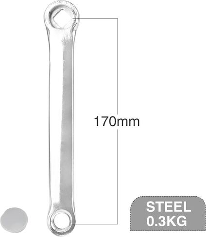 WEEROCK Bike Left Crank Arm 170mm Steel Diamond Hole Bicycle Replacement Prats, Black/Silvery in Saudi Arabia