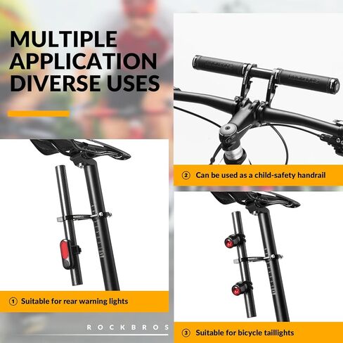 ROCKBROS Bike Handlebar Extender Double Bike Handlebar Bracket Bicycle Handlebar Extension Lightweight Durable for Holding Bicycle Speedometer, GPS, Phone Mount Holder,1Pcs in Saudi Arabia