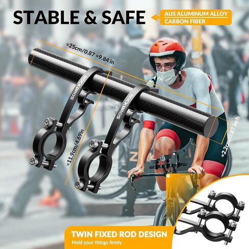 ROCKBROS Bike Handlebar Extender Double Bike Handlebar Bracket Bicycle Handlebar Extension Lightweight Durable for Holding Bicycle Speedometer, GPS, Phone Mount Holder,1Pcs in Saudi Arabia