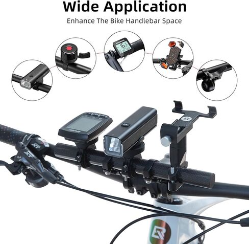ROCKBROS Bike Handlebar Extender Double Bike Handlebar Bracket Bicycle Handlebar Extension Lightweight Durable for Holding Bicycle Speedometer, GPS, Phone Mount Holder,1Pcs in Saudi Arabia