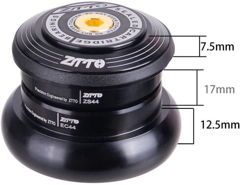 ZTTO Bike Headset, MTB 44mm ZS44 EC44 CNC 1 1/8"-1 1/2" Straight Tube Frame to Tapered Tube Fork 1.5 Adapter Headset in Saudi Arabia