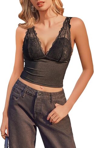AVIDLOVE TANK TOP للنساء الدانتيل الصيفي الخروج قمم مثير الخام in Saudi Arabia